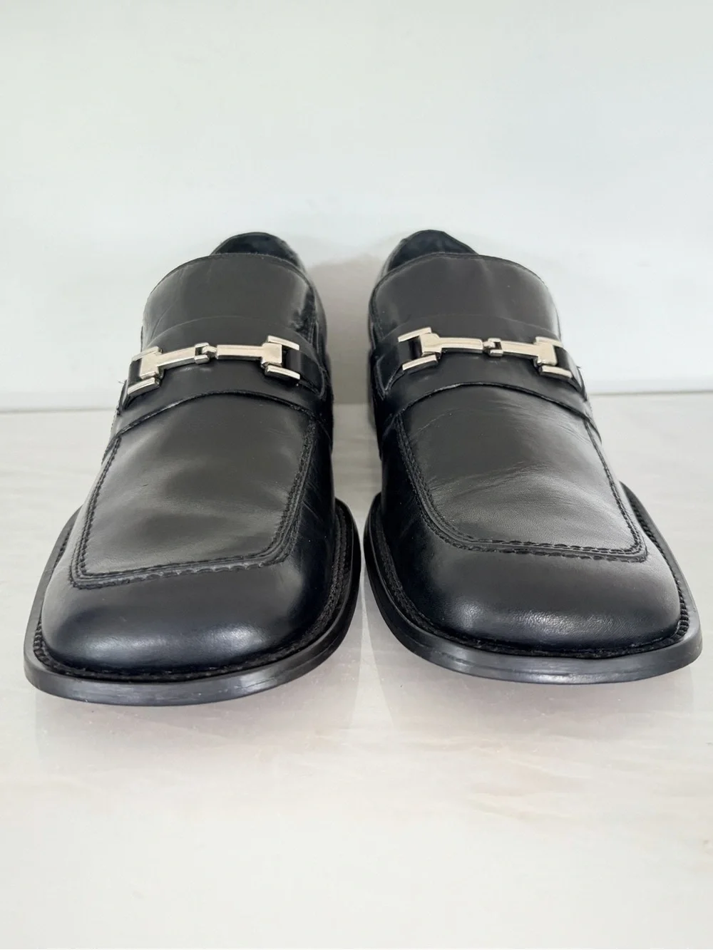 Kenneth Cole Reaction Leather Bit Loafers Men’s 10M Black Slip On Dress Shoes